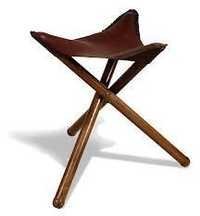 Brown Leather Folding Stools