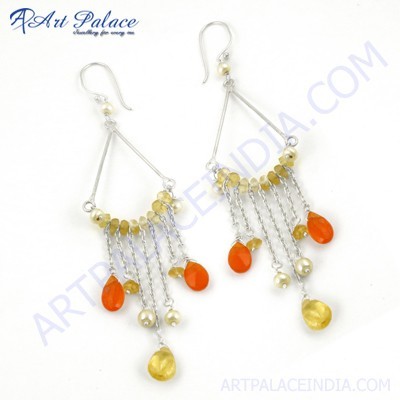 Wholesale Various Styles Carnelian, Citrine & Pearl Gemstone Silver Earrings