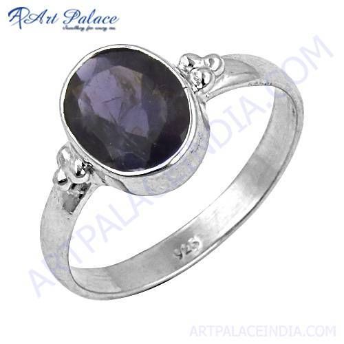 simple and charming Gemstone Silver Ring With Iolite