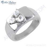 Hot Selling Cubic Zirconia Gemstone Silver Ring