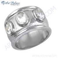 Popular Design Cubic Zirconia Gemstone Sterling Silver Ring