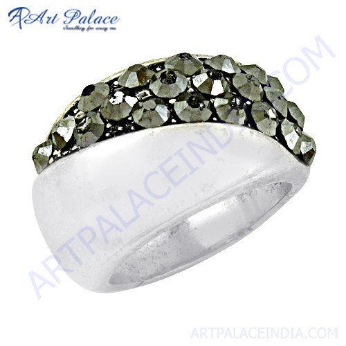 Valuable Gun Metal Gemstone 925 Sterling Silver Ring