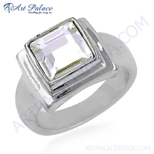 High Quality Crystal Silver Gemstone Ring