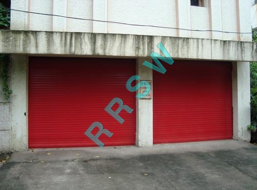 Red Aluminium Motorised Garage Rolling Shutter