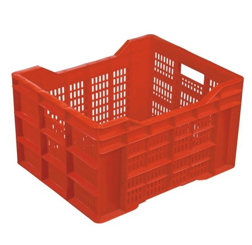 2725 TPC - Plastic, 40x60x30cm, Red | Durable, Stackable, Lightweight, Ventilated, Reusable with Handles