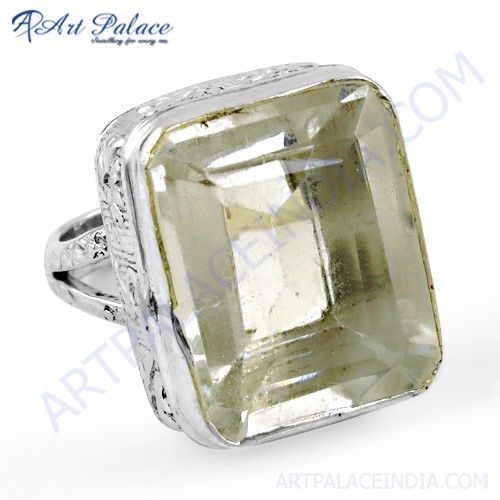 Charming Crystal Gemstone Silver Ring