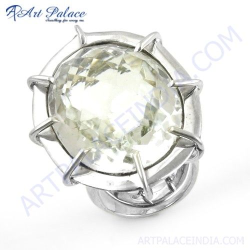 Unique Style Crystal Gemstone Sterling Silver Ring