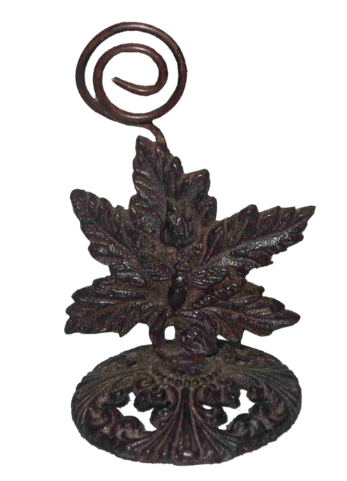Antique Place Card Holder - Metal, 3x2x1 Inches, Brown | Elegant Design, Durable, Rustic Charm
