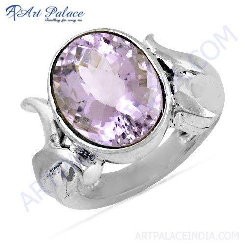 Fantastic Fashionable Amethyst Gemstone Silver Ring Jewelry