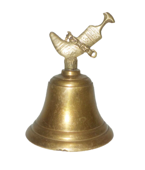 Antique Bell - Brass, 4x3 Inches, Antique Finish | Bird & Dagger Design, Clear Tone, Durable