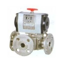 3-4 Way Ball Valves With Pneumatic Rotary Actuator