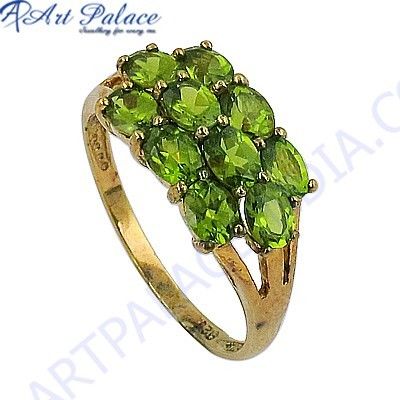 High Quality Peridot Gemstone Silver Ring