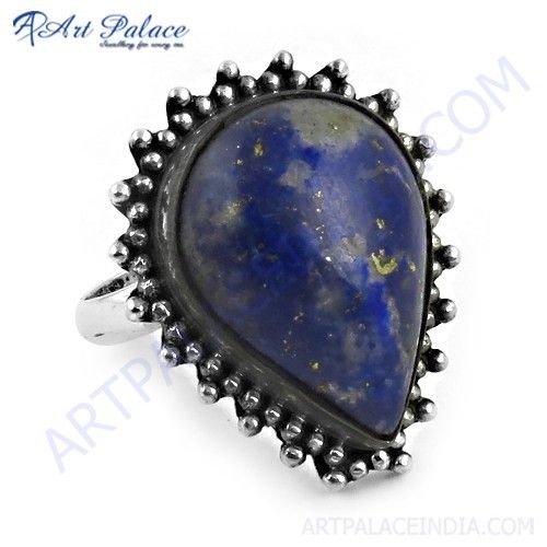Vintage Designar Lapis Lazuli Gemstone Silver Ring