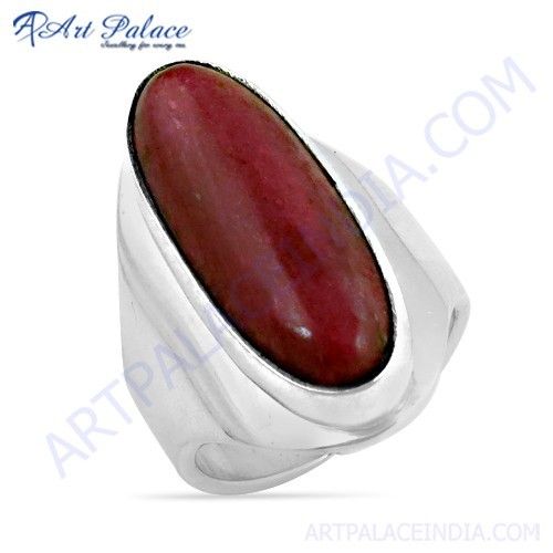 Ingenious Sponge Coral Gemstone Silver Ring