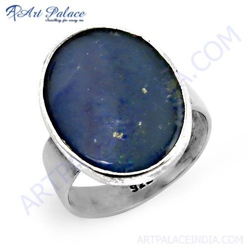 Valuable Large Opal Gemstone Silver Ring
