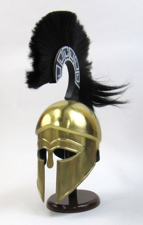 Greek Helmet W/plume Brass Plated