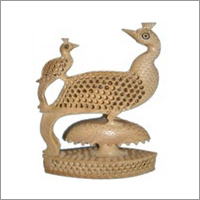 Double Peacock Statues