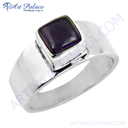 Simple & Charming Amethyst Gemstone Silver Ring