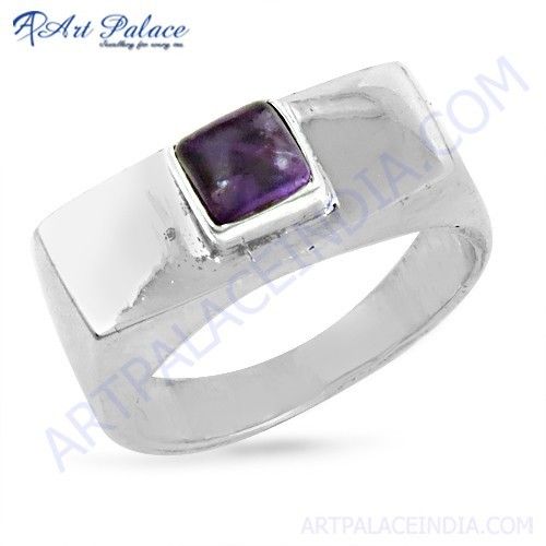 Luxurious Amethyst Gemstone Silver Ring