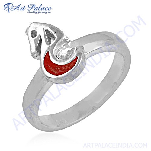 Fashion Accessories Horse Style Inley Sterling Silver Ring By ART PALACE