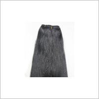 Machine Weft Straight Hair - Human Hair, Black, Variable Length | Soft Texture, Shiny Look, Durable, Easy Styling