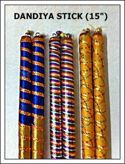 Wooden Dandiya Sticks - Fabric & Wood 15 Inches Length x 0.75 Inches Diameter Multicolor | Attractive Design Comfortable Grip Durable Lightweight
