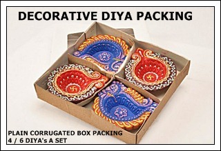 Plain Corrugated Decorative Diya Packing