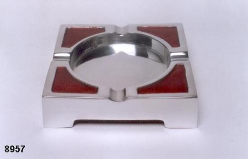 Aluminium Ashtray - 10x10x5 cm, 100ml, Red Enamel | Durable, Stylish, Easy to Clean, Square Shape