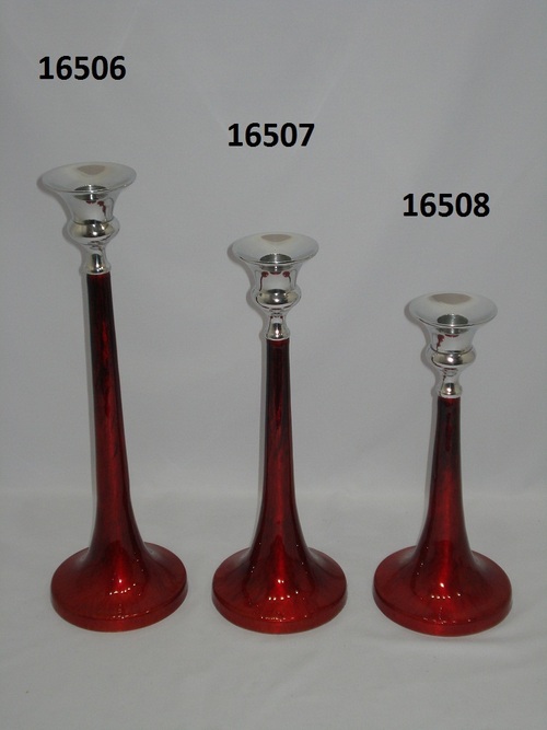 Red Brushed Candle Stand
