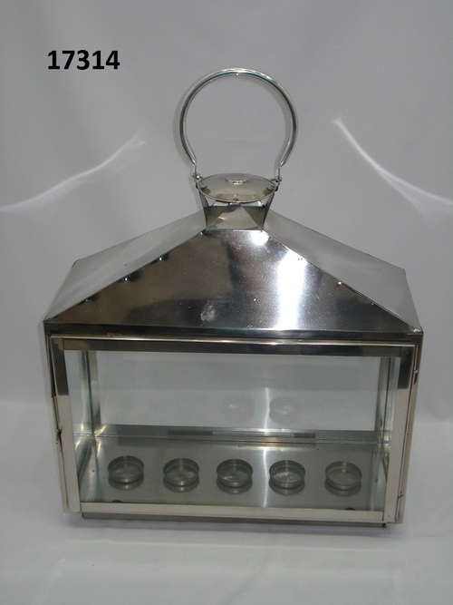 Stanless Steel Lentern Rectangle 5 T Light