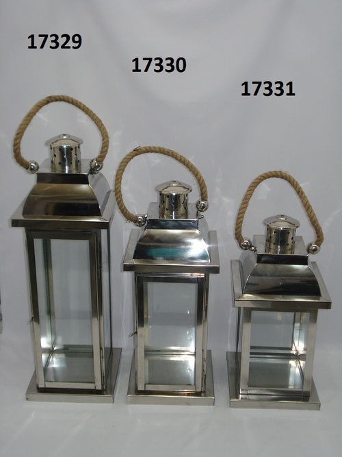 Stainles Steel Lentern Square Rope Handle
