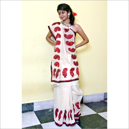 Chanderi Aplique Saree