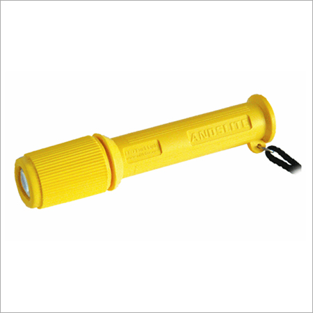 Portable Aluminium LED Torch - ABS/PC Body, Yellow Color | 100,000+ Hours LED Life, Pointed Beam, Energy Efficient, Easy Handling, Durable Design