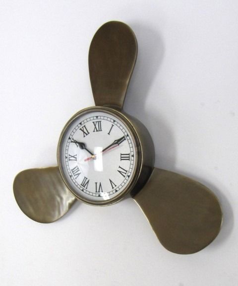 Aluminum Propellor Clock Antique Finish 16'