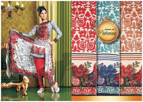 Flower Printed Unstitched Suit