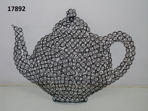 Iron Tea Pot Hanging - Iron, Variable Size, Black Powder Coating | Wall Decor, Hanging Feature, Unique Design