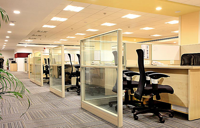 Modular Office Work Station - Wood Metal Glass Variable Size Beige | Modular Design Space Optimization Easy Assembly Durable Materials