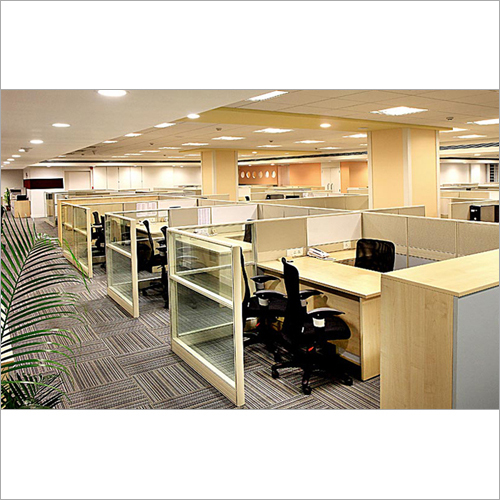 Office Furniture with Side Table - Wood, Variable Dimensions, Beige | Modular, Space Saving, Ergonomic Design, Ample Storage, Durable