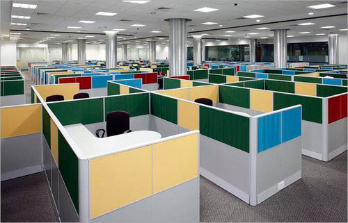 Office Furniture with Partition - Wood & Metal, Variable Dimensions, Beige | Modular Assembly, Privacy, Space Saving, Teamwork, Efficiency