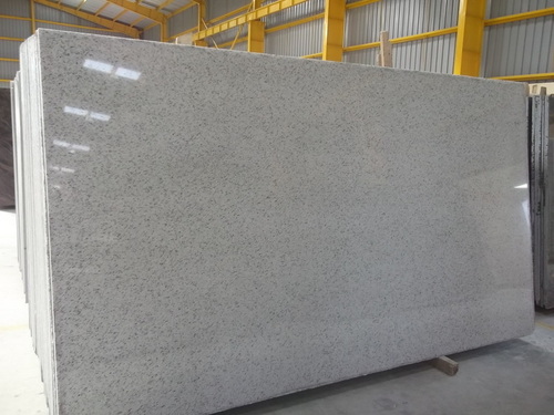 GRANITE SLABS WHITE SLABS - Granite, Customizable Size, White with Gray Flecks, Polished Finish, Durable and Versatile