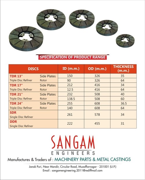 Pulp Refiner Disc