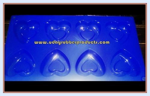 silicone soap molds -heart shape- 6 cavities