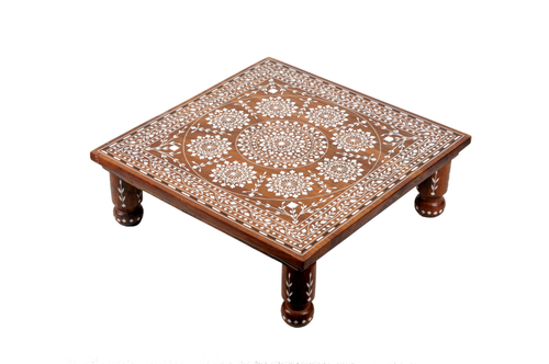 wooden inliad table