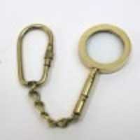 Solid Brass Nautical Keychain Magnifying Glass   2a "