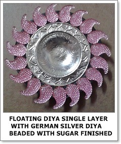 Floating Diya Single Layer with German Silver Diya