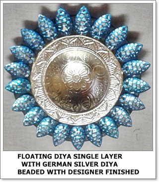 Floating Diya with German Silver Diya