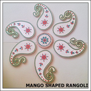 Mango Shaped Floor Rangoli