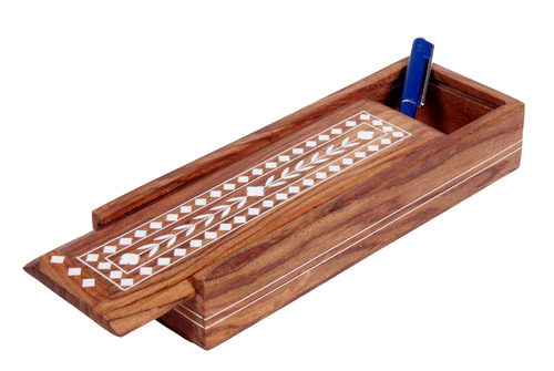 Wooden Inliad Gifts Item - Wood, 12x4x2 Inches | Handcrafted, Durable Wood, Elegant Design, Intricate Mother of Pearl Inlay, Gift Boxed