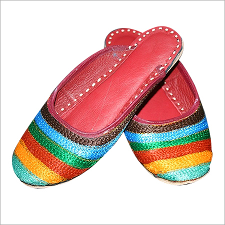 Hand Embroidered Footwear - Leather, Variable Dimensions, Multicolor | Comfortable, Durable, Handcrafted, Stylish, Unique Designs, Vibrant Colors