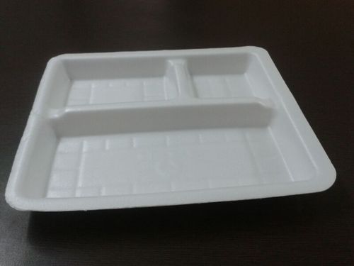 Paper Plate Lamination - Paper, 3 Compartments, White | Durable, Leakproof, Microwave Safe, Disposable, Eco-Friendly, Food Safe